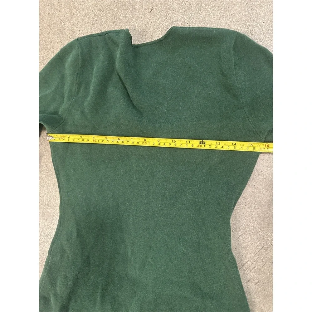 STAUD Dress Green Sz S Marylebone Puff Sleeve Sally Wu Prolo SAMPLE Cozy Sweater - Picture 6 of 13